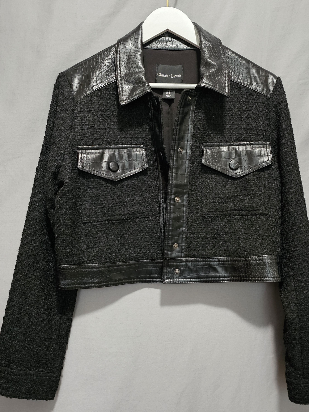 Christian Lacroix x Desigual Croc Tweed Jacket M. Snap Button. Like New